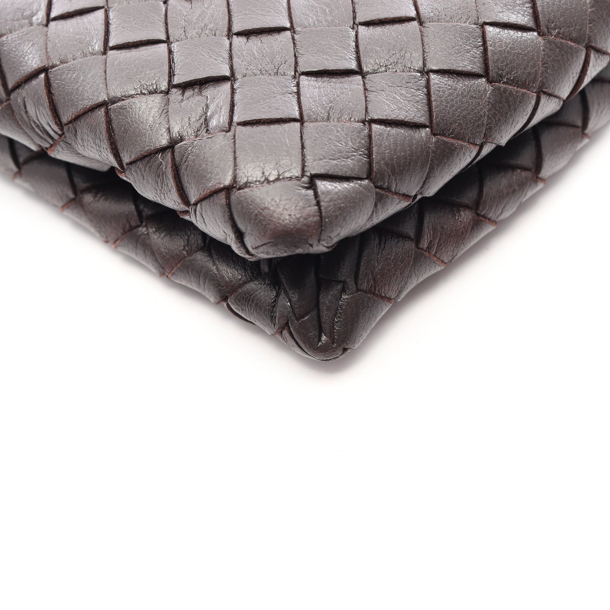 イントレチャート ミニ ショルダーバッグ レザー ダークブラウン ボッテガヴェネタ バッグ BOTTEGA VENETA