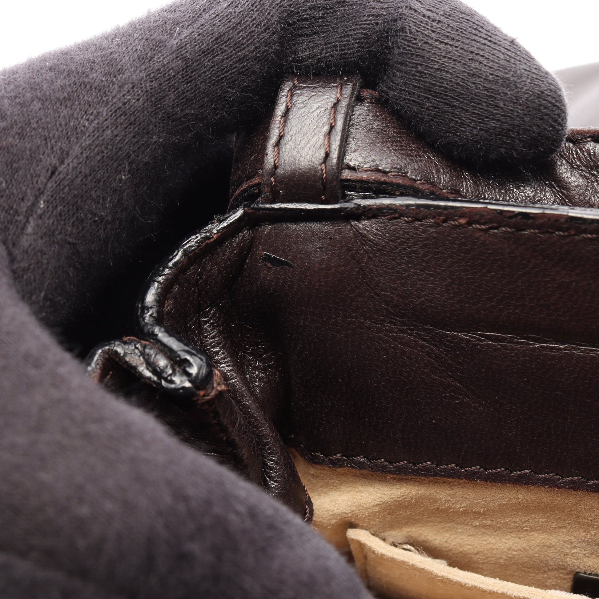 イントレチャート ミニ ショルダーバッグ レザー ダークブラウン ボッテガヴェネタ バッグ BOTTEGA VENETA