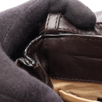 イントレチャート ミニ ショルダーバッグ レザー ダークブラウン ボッテガヴェネタ バッグ BOTTEGA VENETA