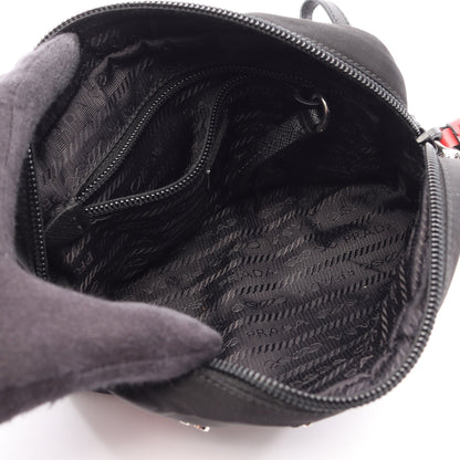 TESSUTOT SMALTO ポーチ ナイロン サフィアーノレザー ブラック マルチカラー プラダ 財布・小物 PRADA