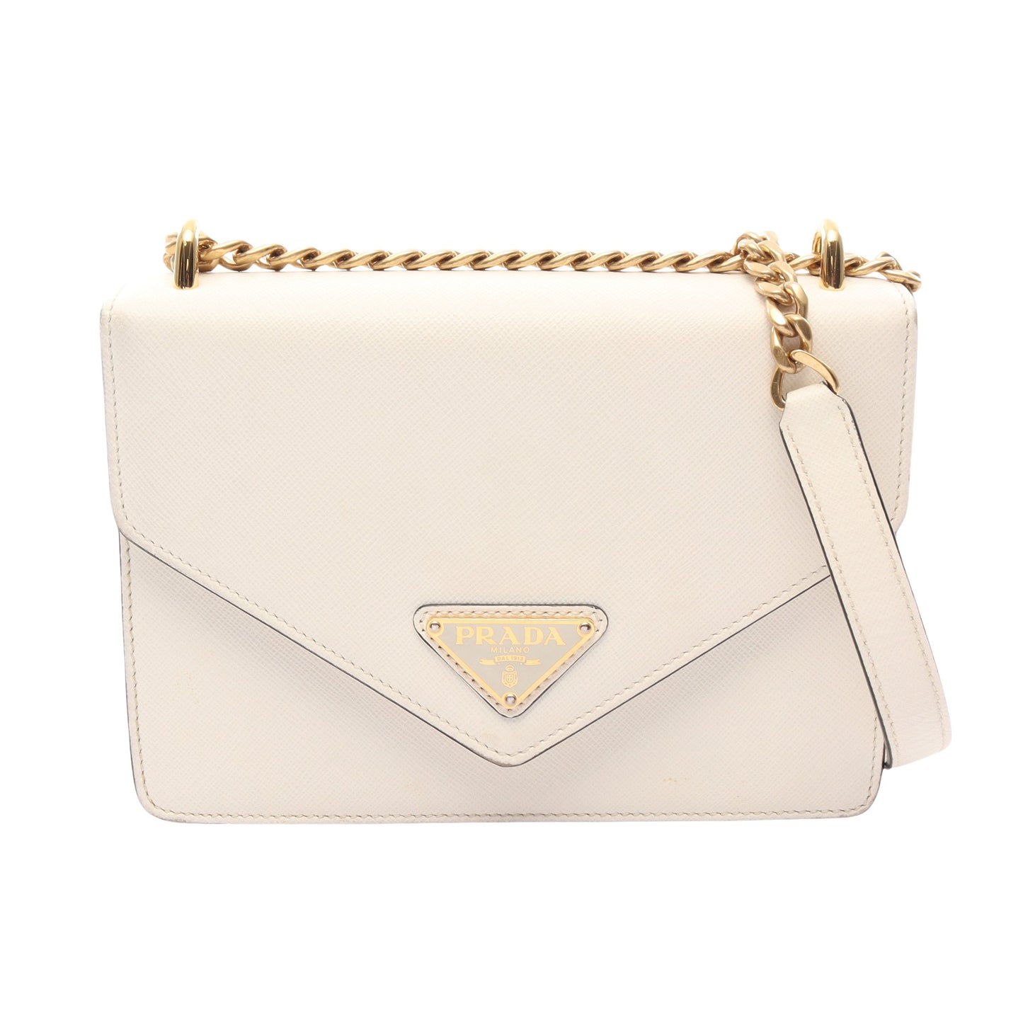 チェーンショルダーバッグ サフィアーノレザー ホワイト プラダ バッグ PRADA