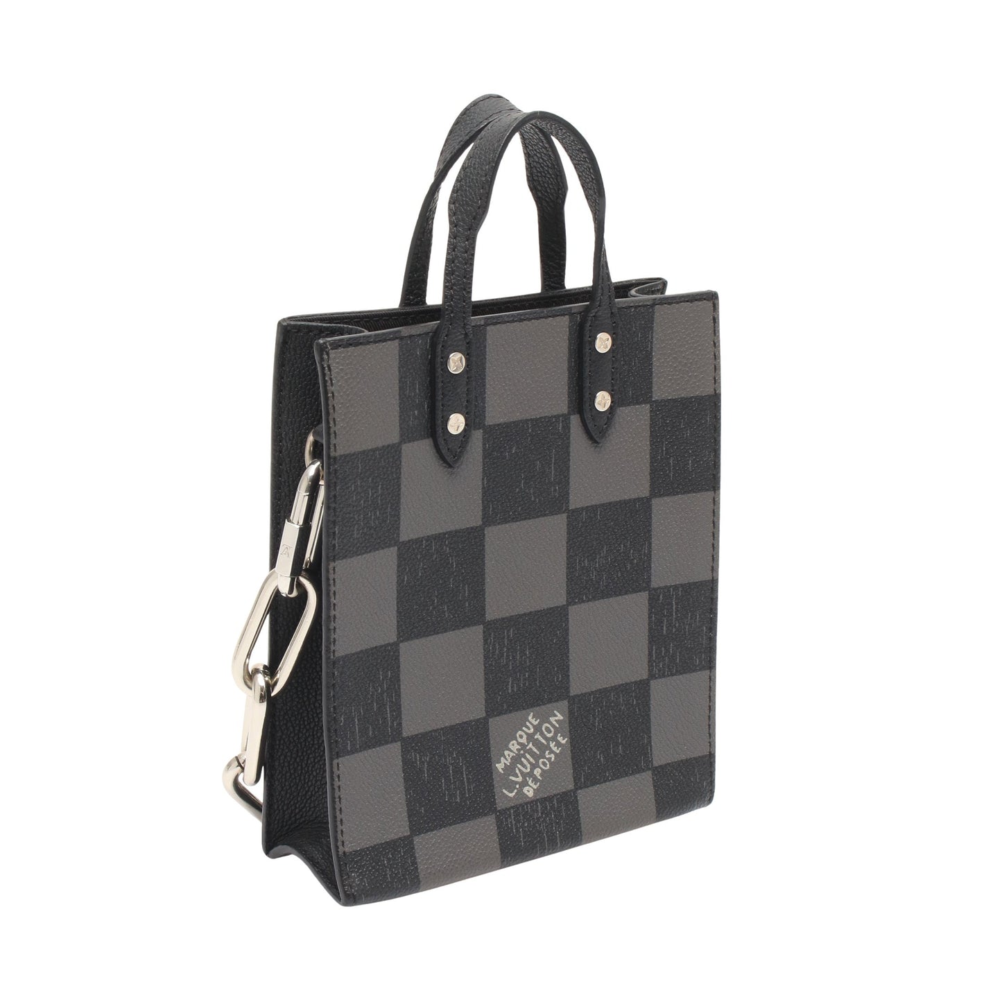サックプラ XS ダミエチェッカーボード ノワール 2WAY ハンドバッグ レザー ブラック ルイヴィトン バッグ LOUIS VUITTON
