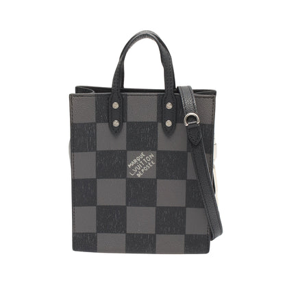 サックプラ XS ダミエチェッカーボード ノワール 2WAY ハンドバッグ レザー ブラック ルイヴィトン バッグ LOUIS VUITTON