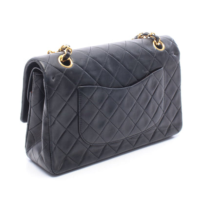 マトラッセ Wフラップ Wチェーンショルダーバッグ ラムスキン ブラック ゴールド金具 シャネル バッグ CHANEL
