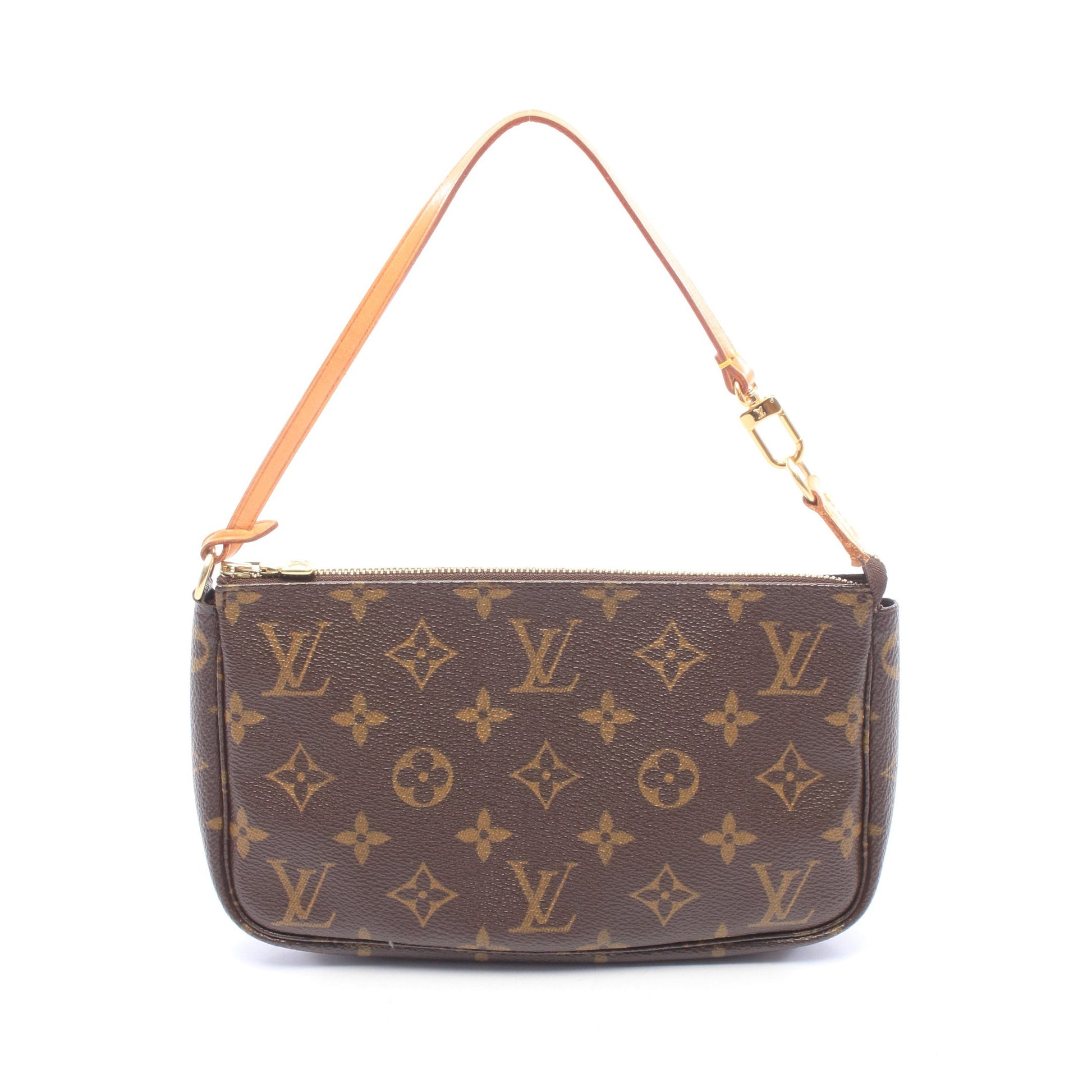 ポシェットアクセソワール モノグラム ハンドバッグ PVC レザー ブラウン ルイヴィトン バッグ LOUIS VUITTON