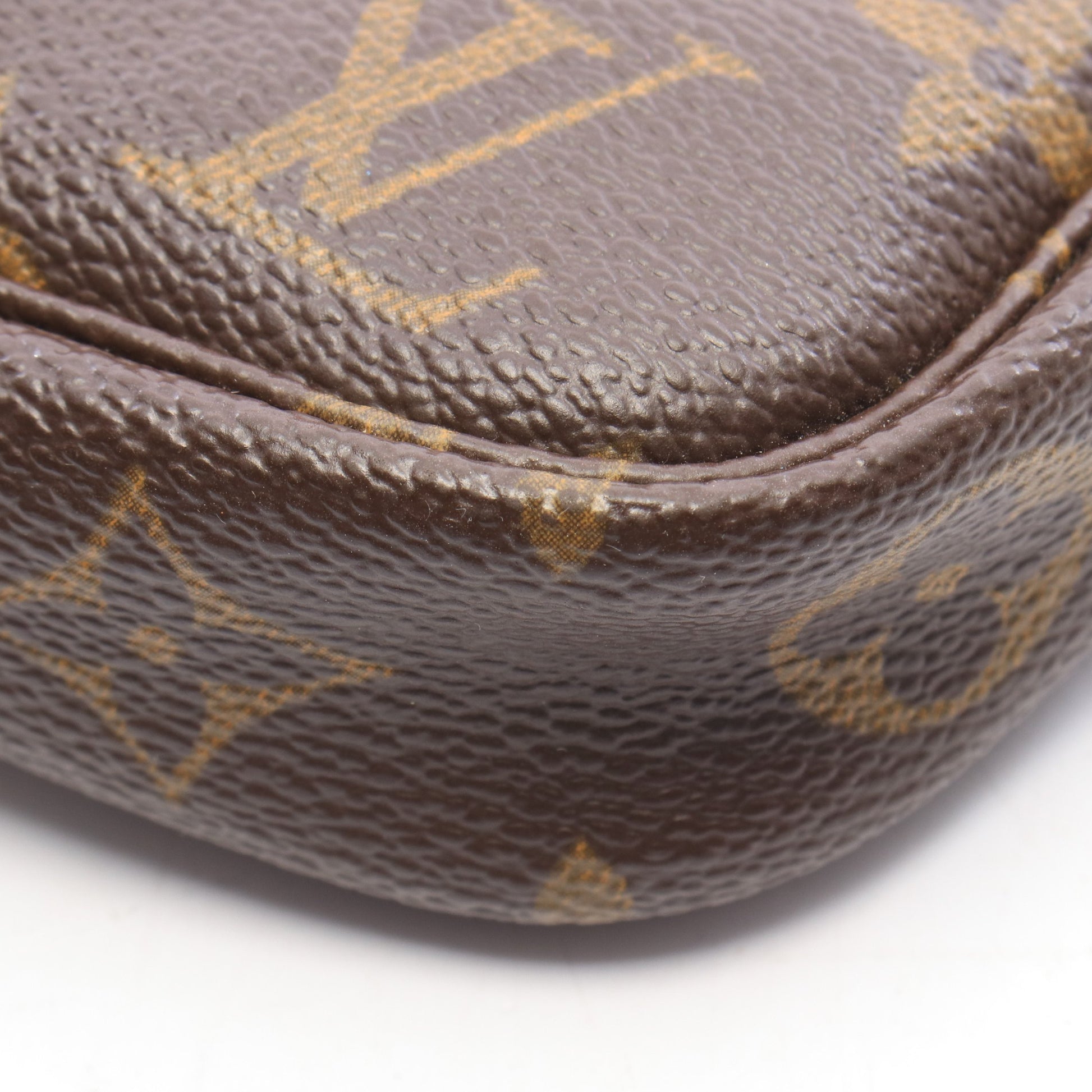 ポシェットアクセソワール モノグラム ハンドバッグ PVC レザー ブラウン ルイヴィトン バッグ LOUIS VUITTON
