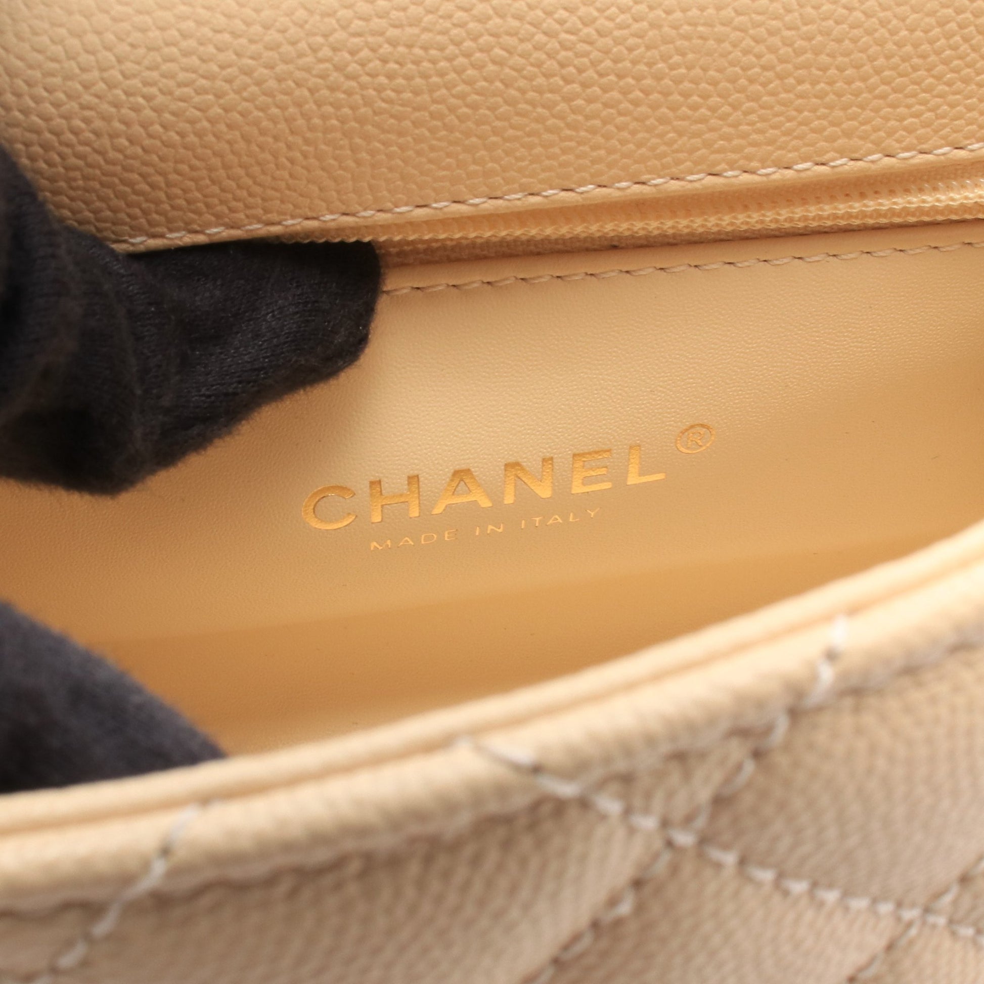 ココハンドルXXS トップハンドル ハンドバッグ キャビアスキン ライトベージュ ゴールド金具 シャネル バッグ CHANEL