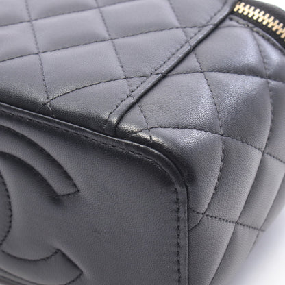 マトラッセ バニティ チェーンショルダーバッグ ラムスキン ブラック ゴールド金具 シャネル バッグ CHANEL
