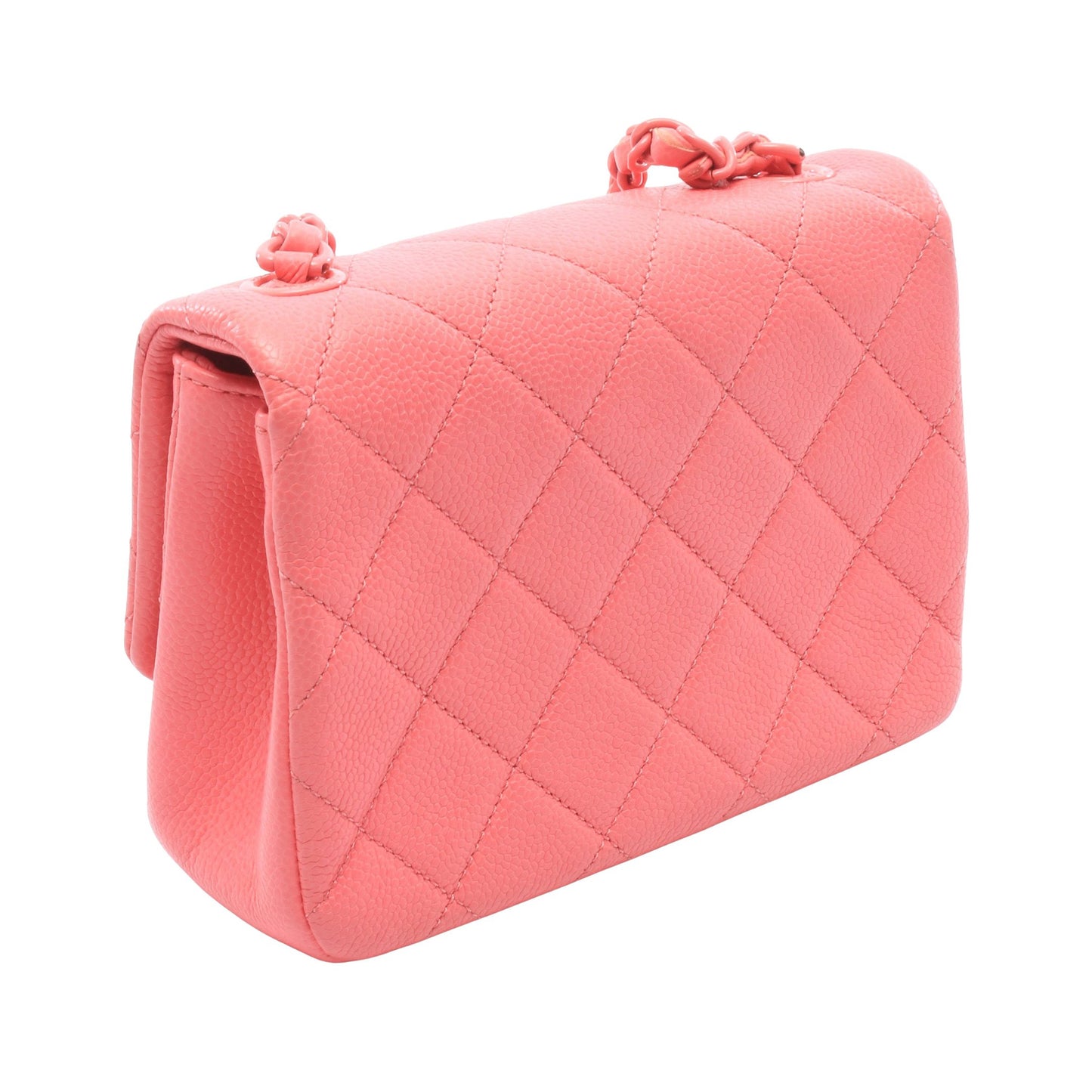 ミニマトラッセ チェーンショルダーバッグ キャビアスキン ピンク シルバー金具 シャネル バッグ CHANEL