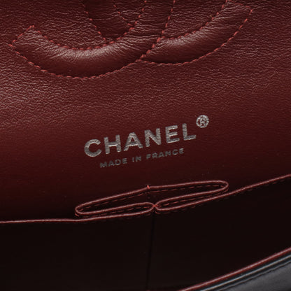 マトラッセ Wフラップ Wチェーンショルダーバッグ ラムスキン ブラック シルバー金具 シャネル バッグ CHANEL