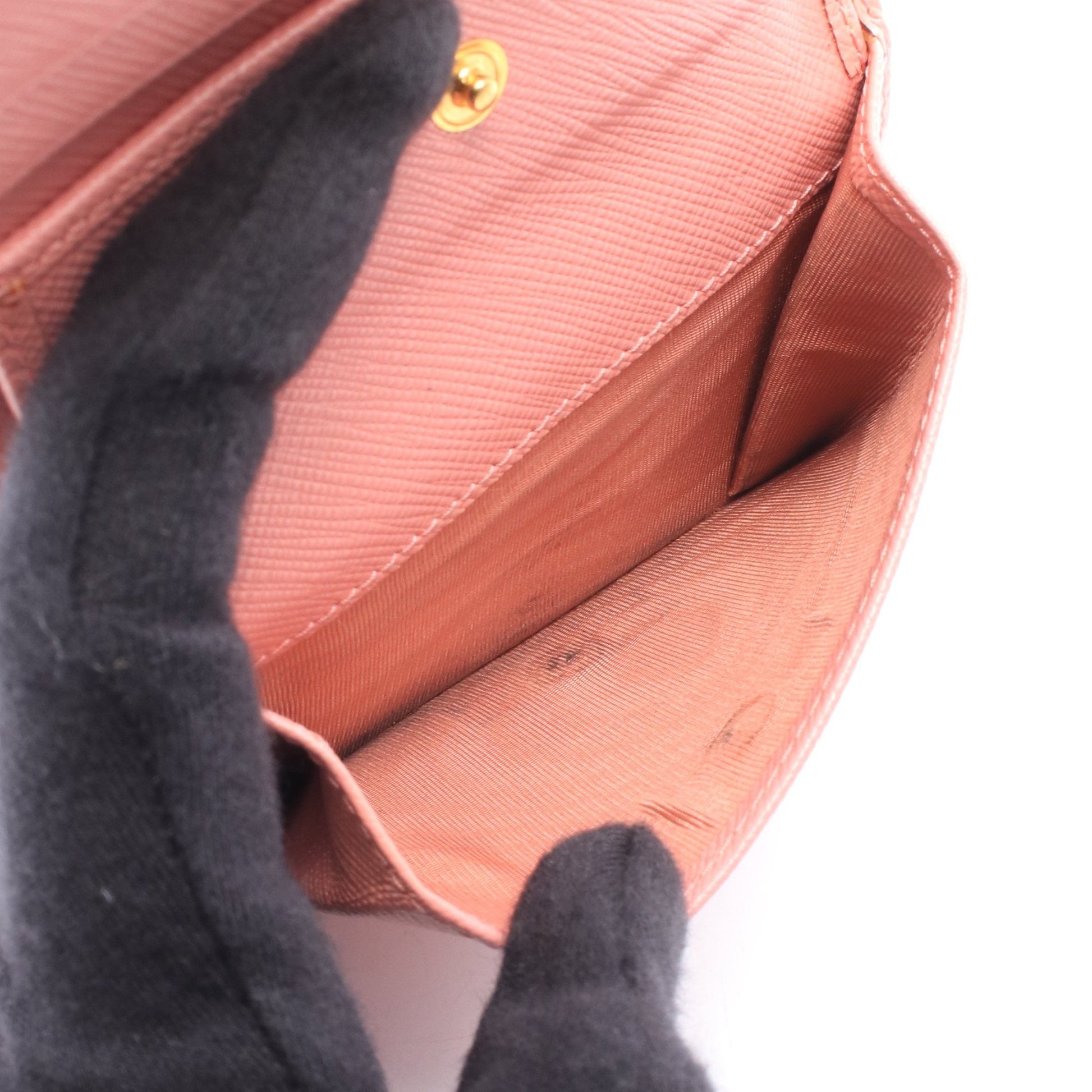 二つ折り財布 PVC レザー ピンク レッド プラダ 財布・小物 PRADA