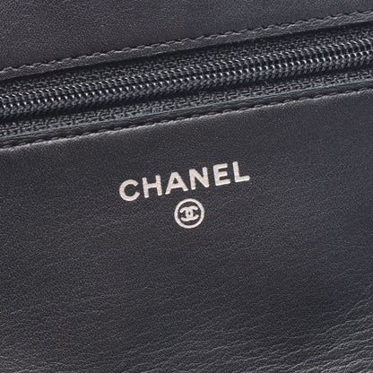 マトラッセ チェーンウォレット エナメルレザー ブラック シルバー金具 シャネル バッグ CHANEL