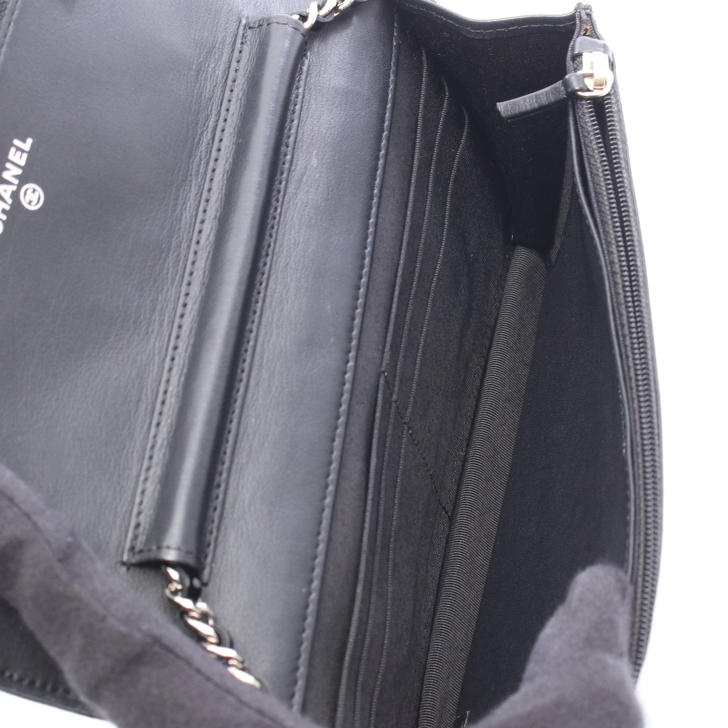 マトラッセ チェーンウォレット エナメルレザー ブラック シルバー金具 シャネル バッグ CHANEL