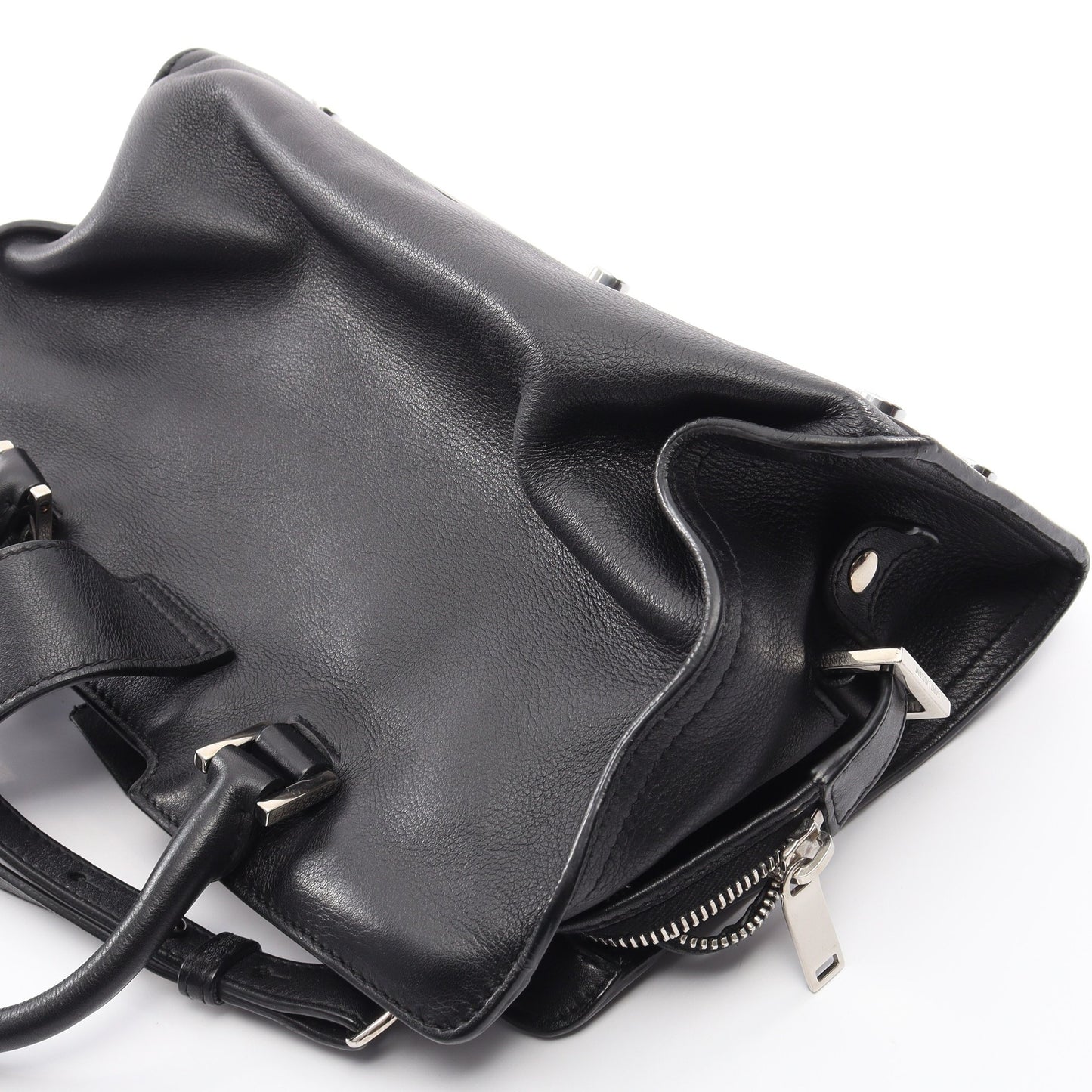 ベイビーカバス YSLライン 2WAY ハンドバッグ レザー ブラック サンローランパリ