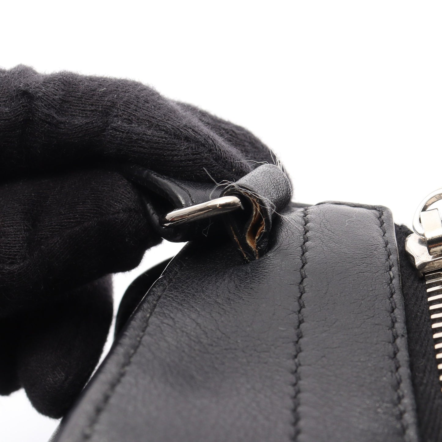ベイビーカバス YSLライン 2WAY ハンドバッグ レザー ブラック サンローランパリ