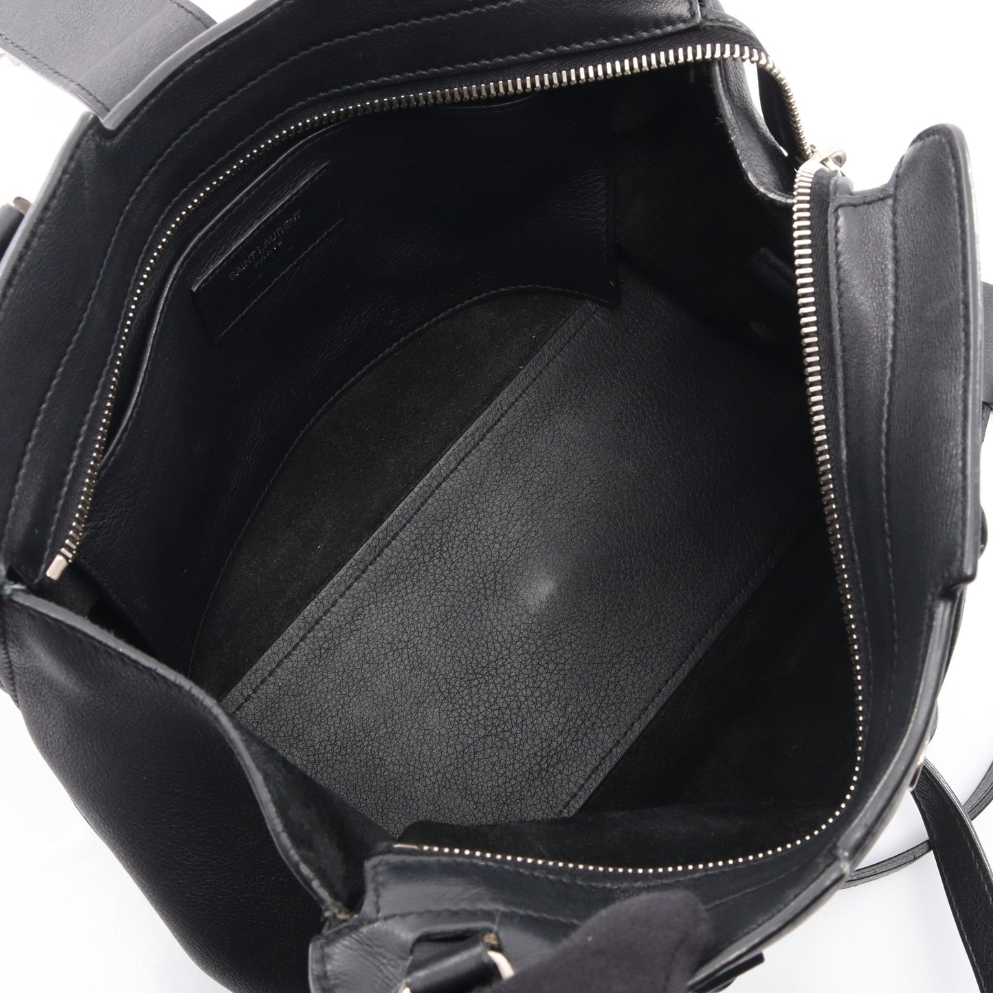 ベイビーカバス YSLライン 2WAY ハンドバッグ レザー ブラック サンローランパリ