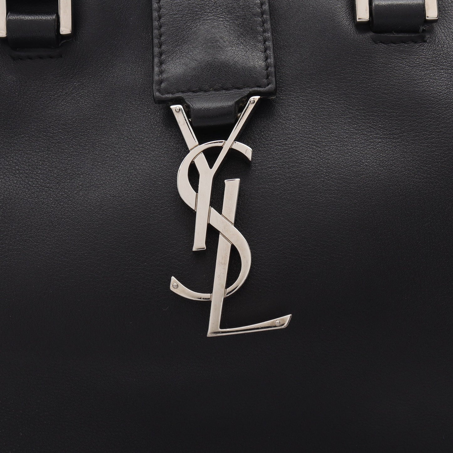 ベイビーカバス YSLライン 2WAY ハンドバッグ レザー ブラック サンローランパリ