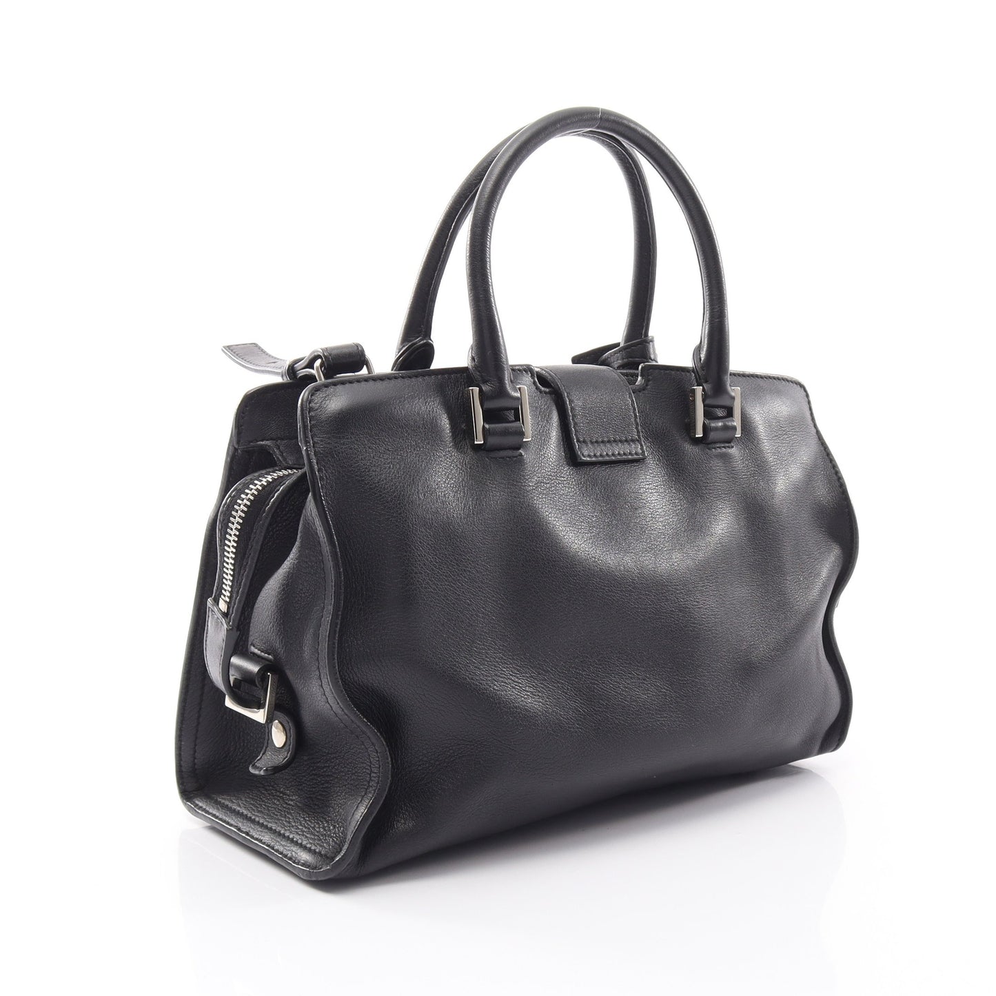 ベイビーカバス YSLライン 2WAY ハンドバッグ レザー ブラック サンローランパリ
