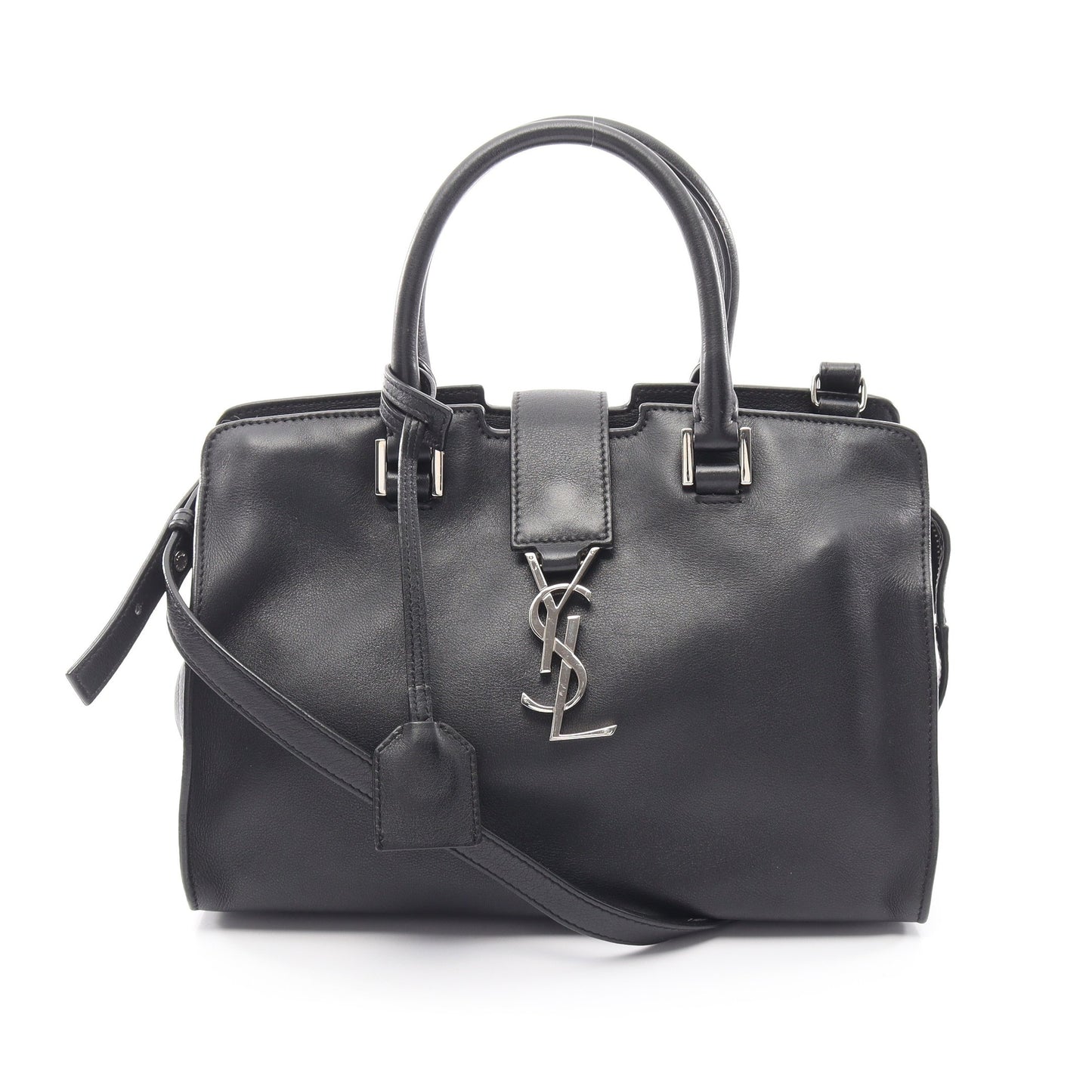 ベイビーカバス YSLライン 2WAY ハンドバッグ レザー ブラック サンローランパリ