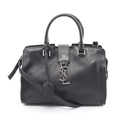 ベイビーカバス YSLライン 2WAY ハンドバッグ レザー ブラック サンローランパリ