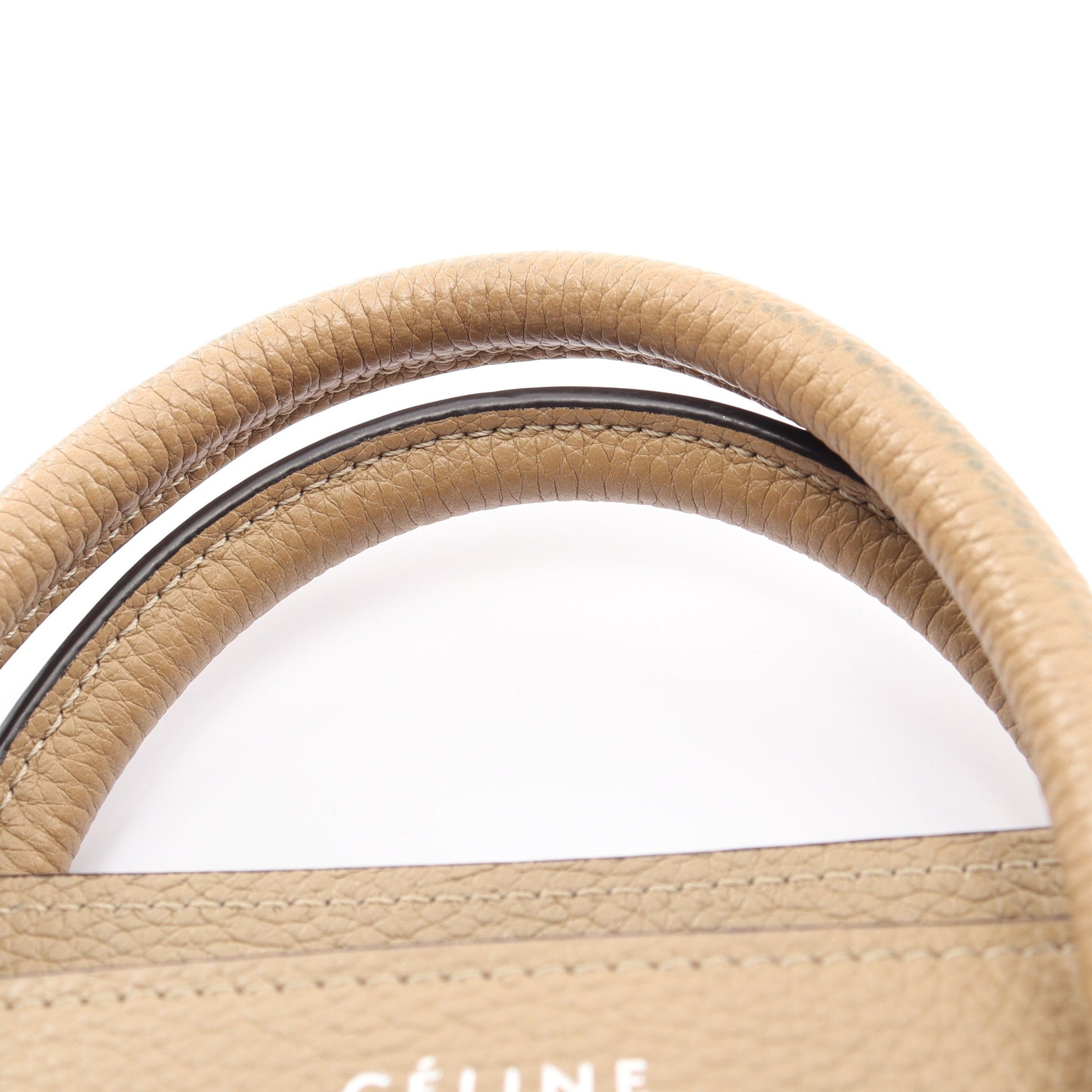 ラゲージ ナノショッパー 2WAY ハンドバッグ レザー ベージュ セリーヌ バッグ CELINE