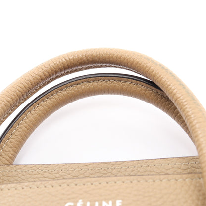 ラゲージ ナノショッパー 2WAY ハンドバッグ レザー ベージュ セリーヌ バッグ CELINE