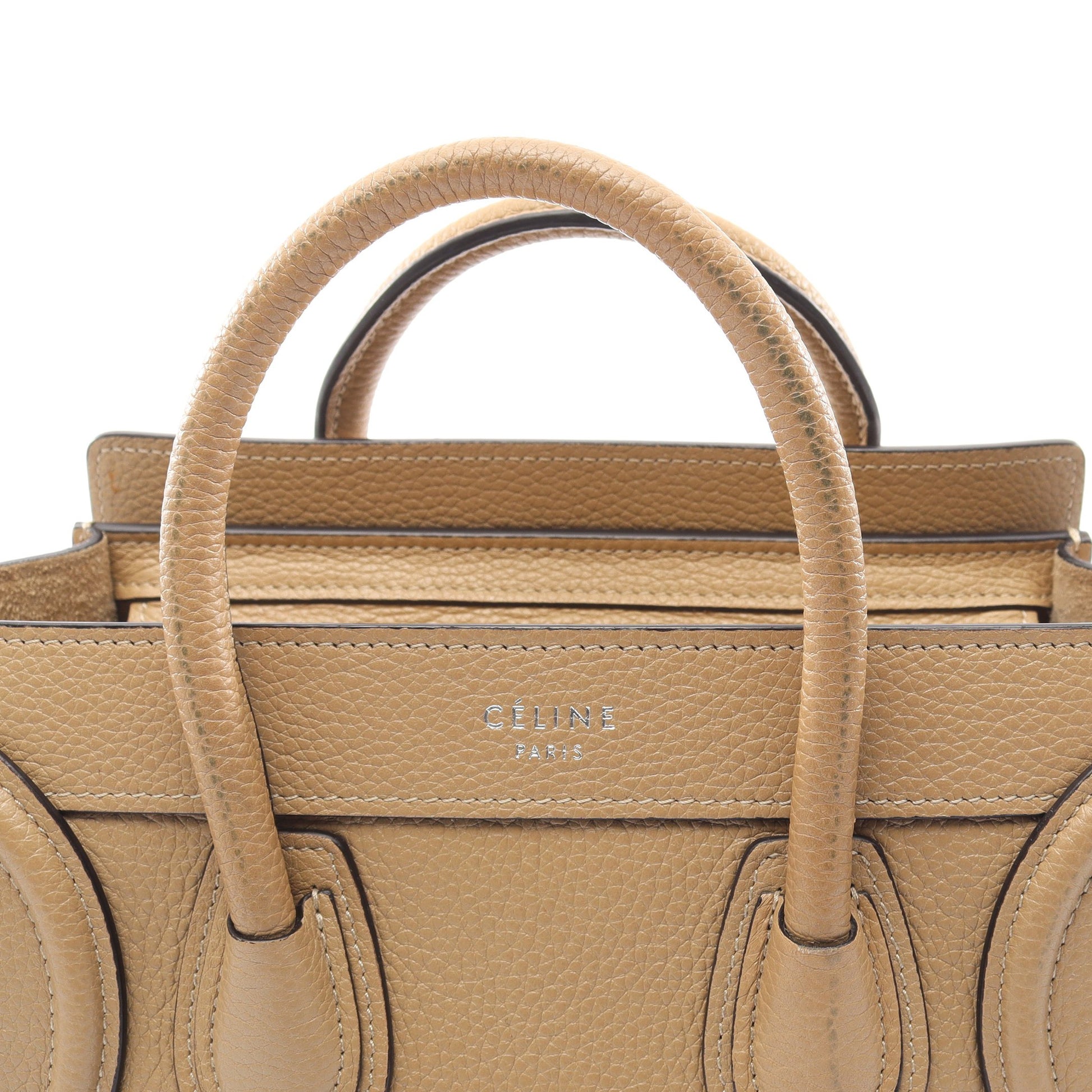 ラゲージ ナノショッパー 2WAY ハンドバッグ レザー ベージュ セリーヌ バッグ CELINE