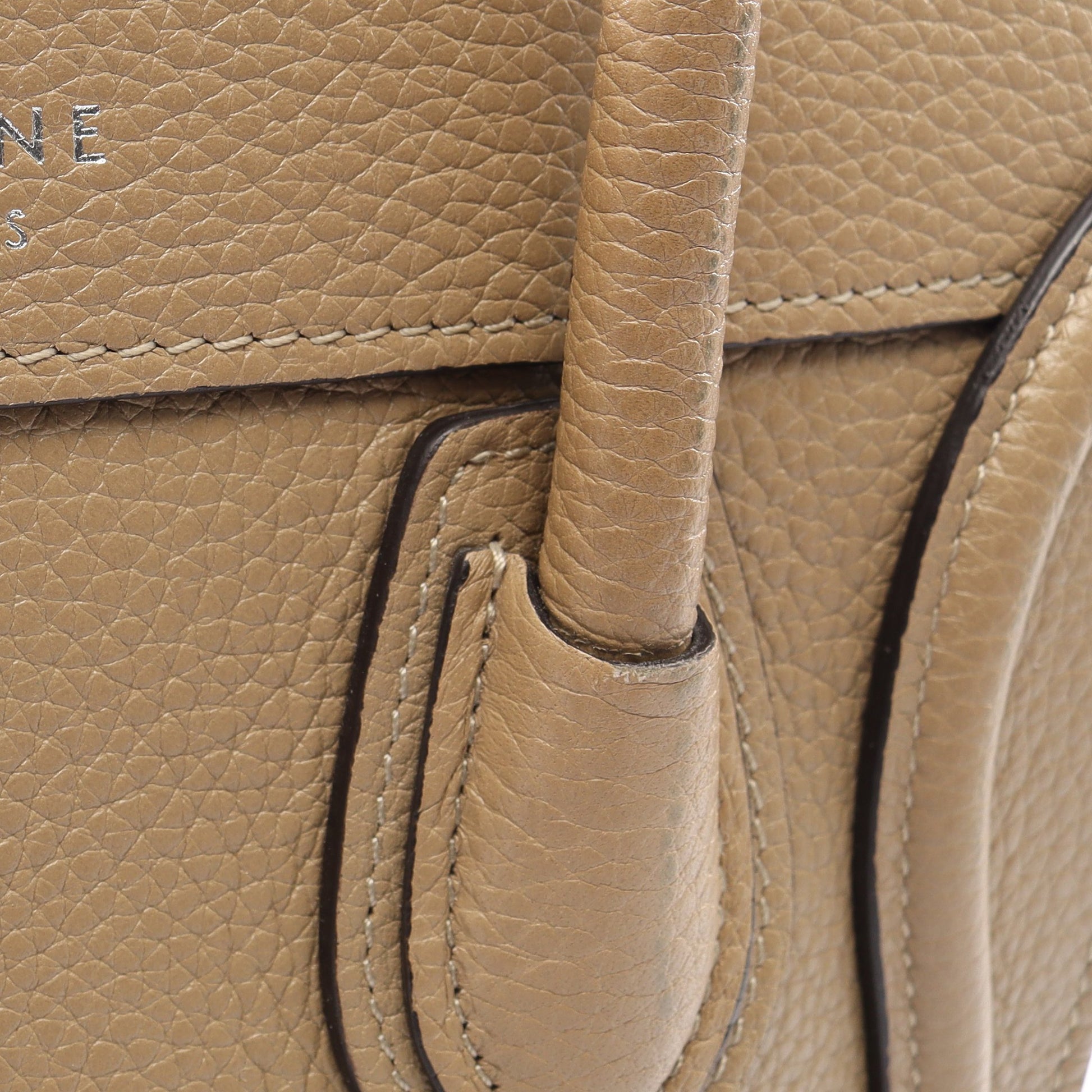 ラゲージ ナノショッパー 2WAY ハンドバッグ レザー ベージュ セリーヌ バッグ CELINE