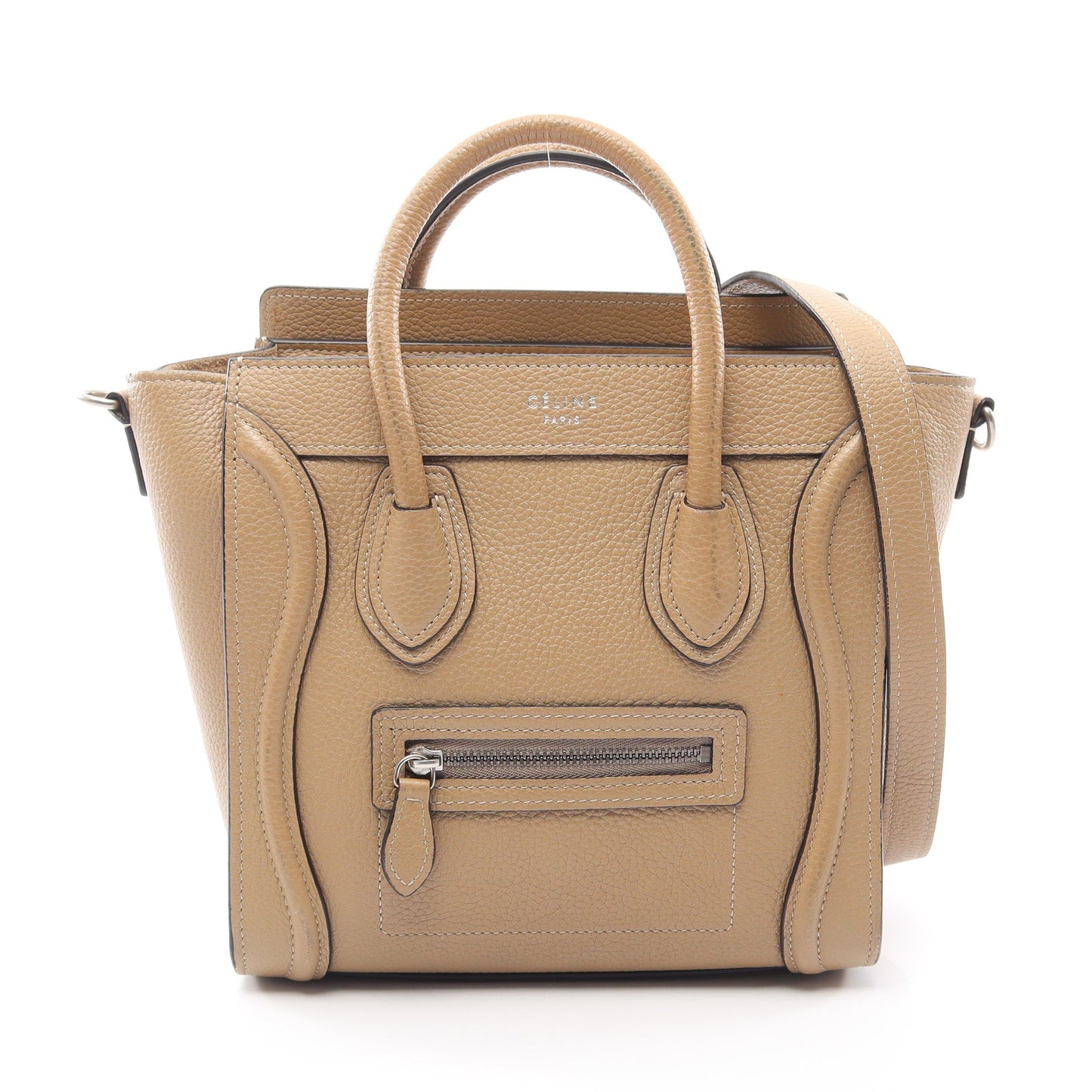 ラゲージ ナノショッパー 2WAY ハンドバッグ レザー ベージュ セリーヌ バッグ CELINE