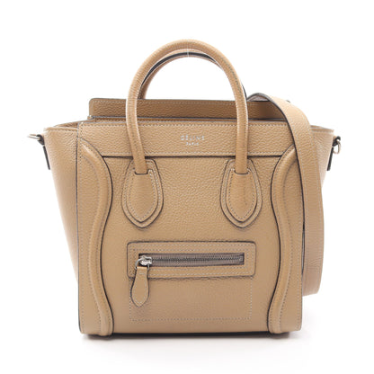 ラゲージ ナノショッパー 2WAY ハンドバッグ レザー ベージュ セリーヌ バッグ CELINE