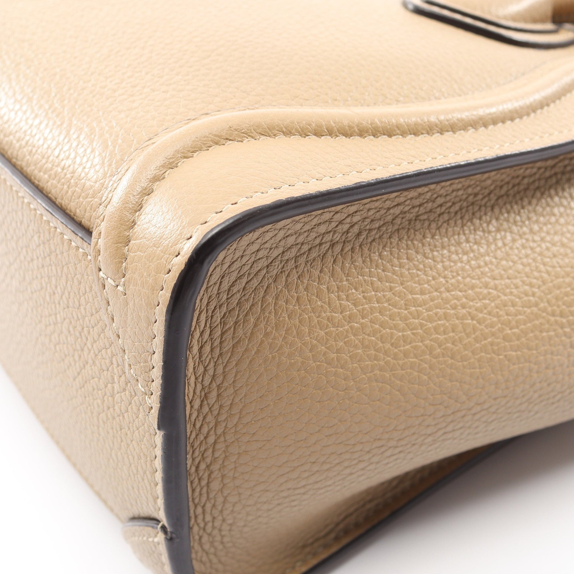 ラゲージ ナノショッパー 2WAY ハンドバッグ レザー ベージュ セリーヌ バッグ CELINE
