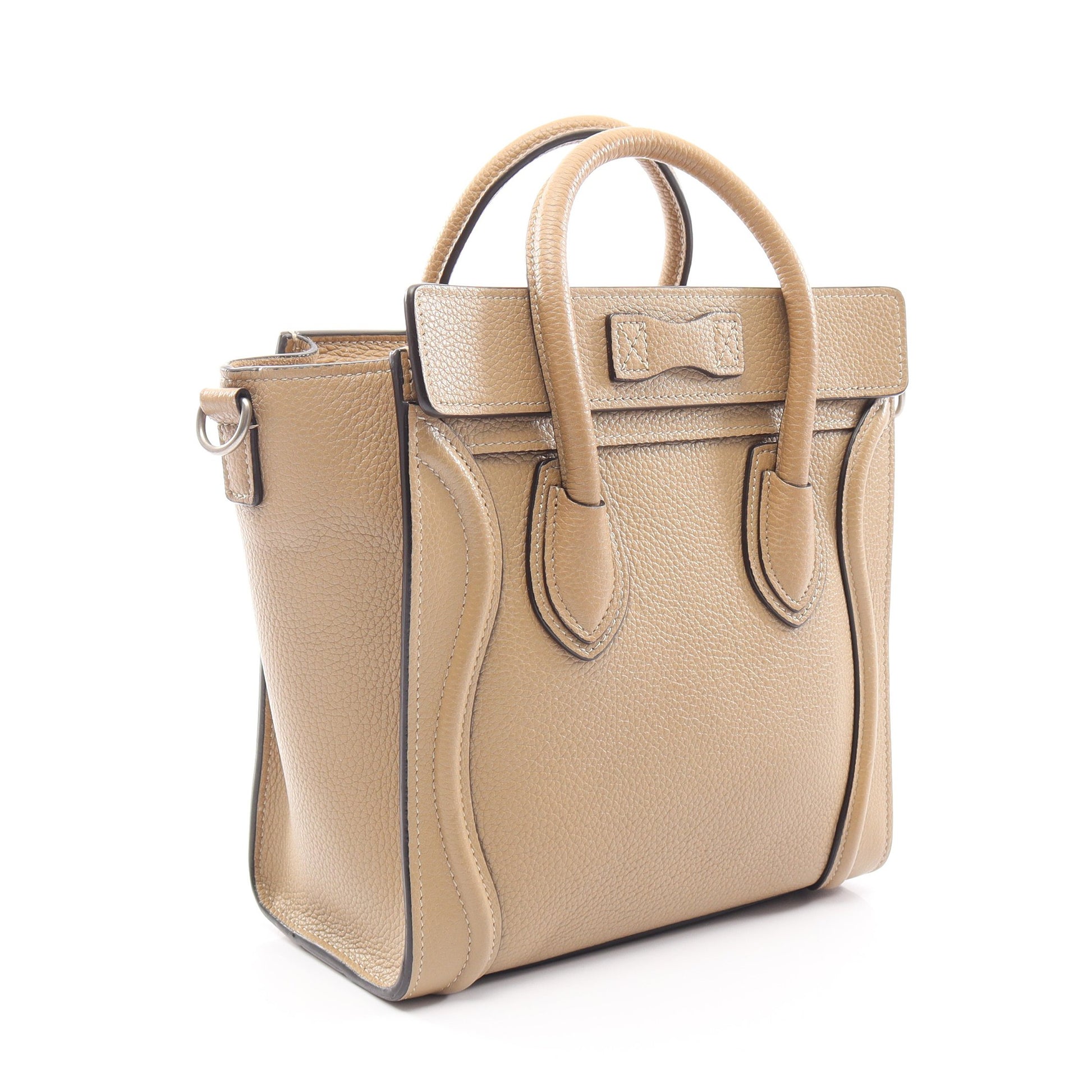 ラゲージ ナノショッパー 2WAY ハンドバッグ レザー ベージュ セリーヌ バッグ CELINE