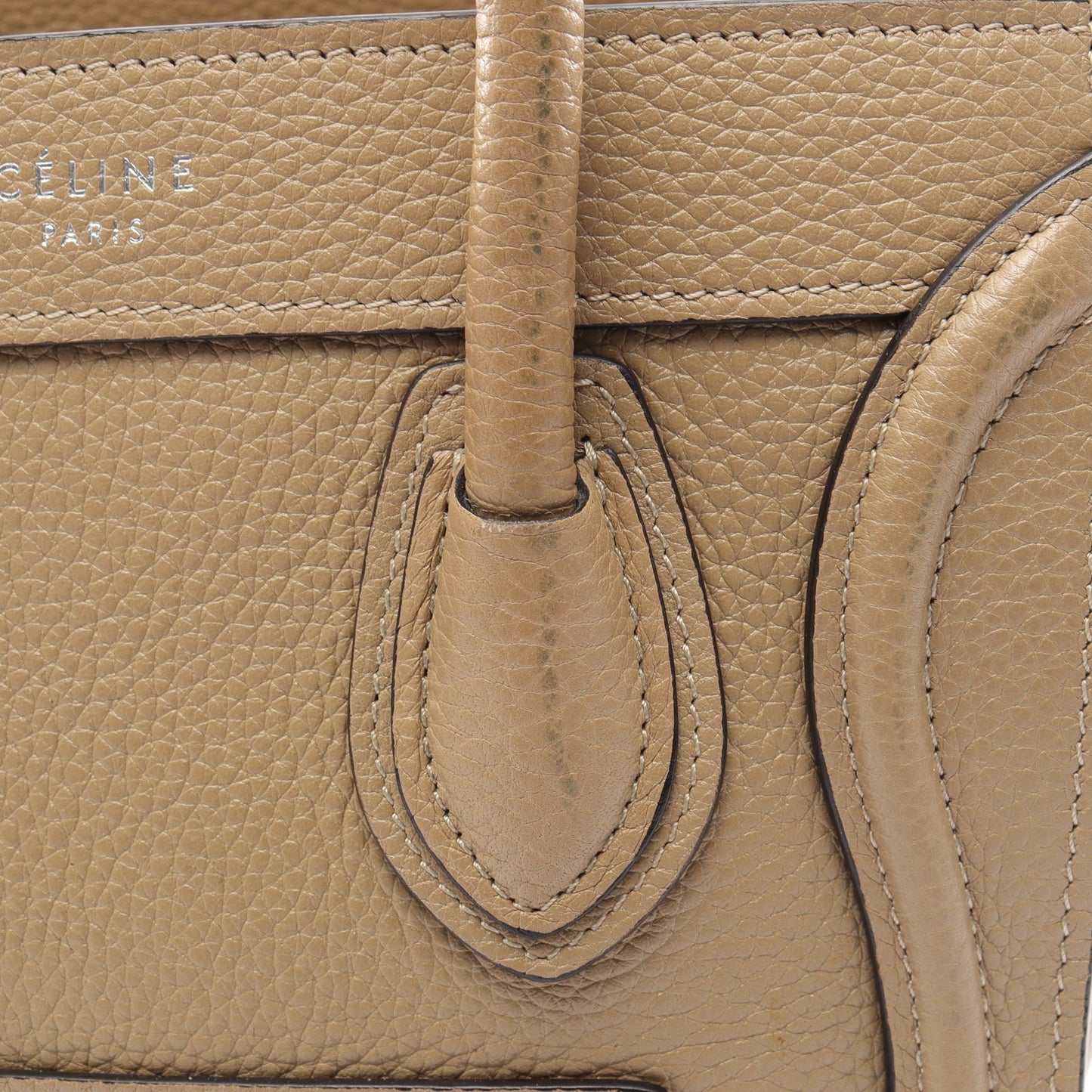 ラゲージ ナノショッパー 2WAY ハンドバッグ レザー ベージュ セリーヌ バッグ CELINE