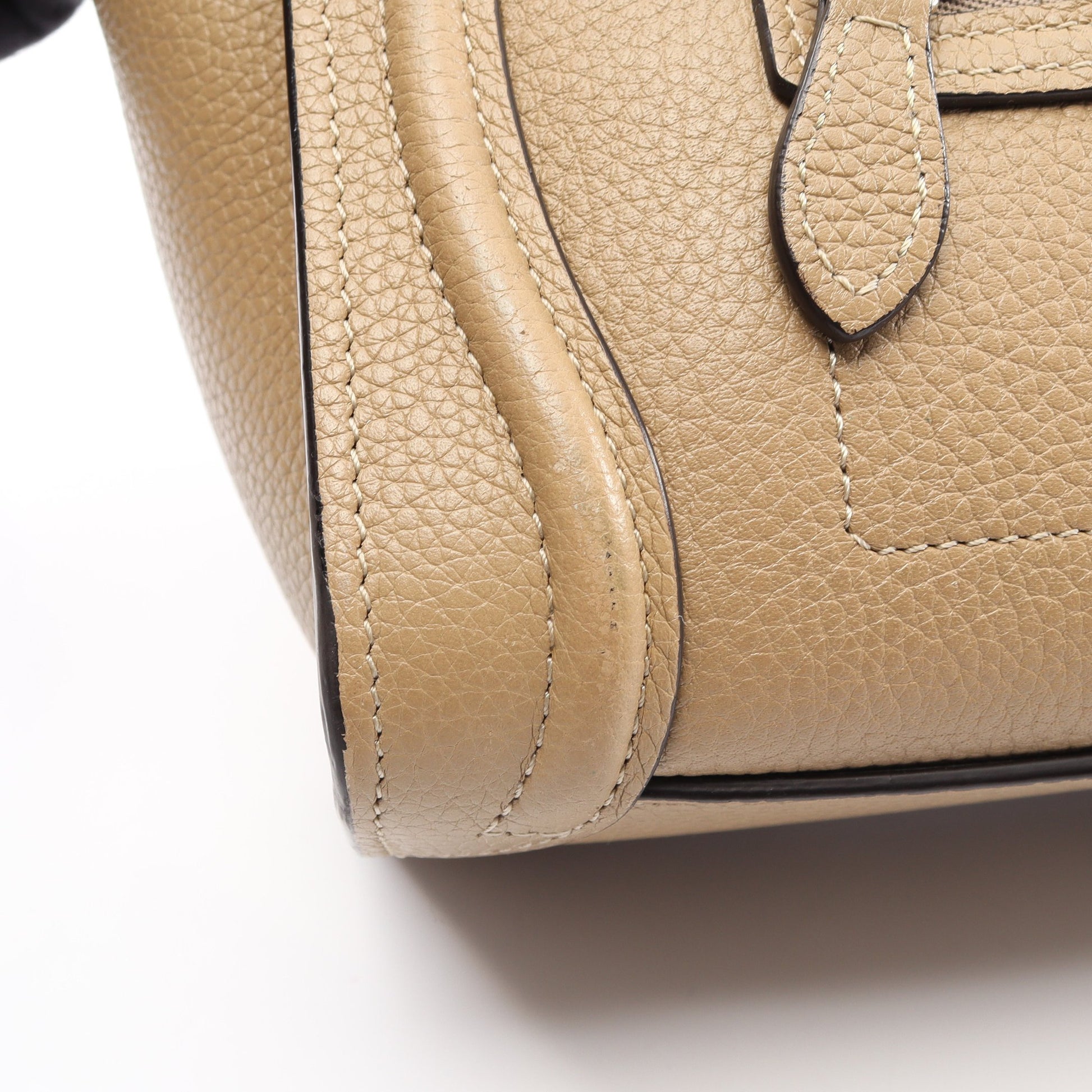 ラゲージ ナノショッパー 2WAY ハンドバッグ レザー ベージュ セリーヌ バッグ CELINE
