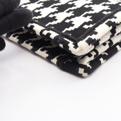 BOOK TOTE ブックトート ミディアム 千鳥格子 ハンドバッグ トートバッグ キャンバス ホワイト ブラック クリスチャンディオール