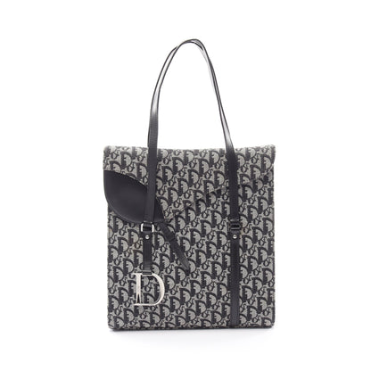 トロッター サドル ハンドバッグ トートバッグ キャンバス レザー ライトグレー ブラック クリスチャンディオール バッグ Christian Dior