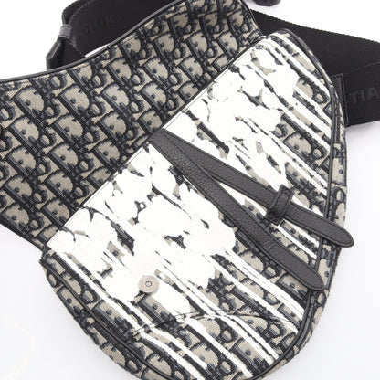 DIOR × Raymond Pettibon SADDLE サドル オブリーク ボディバッグ キャンバス レザー ネイビー ホワイト ブラック クリスチャンディオール
