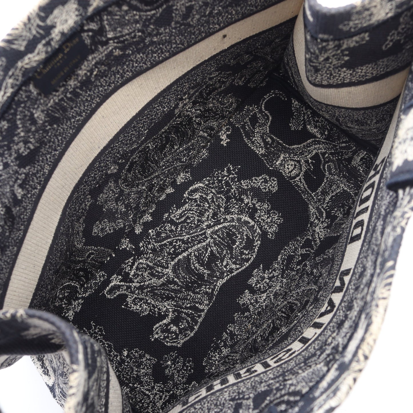 BOOK TOTE ブックトート ミディアム トワル ドゥ ジュイ ハンドバッグ トートバッグ キャンバス ネイビー オフホワイト クリスチャンディオール