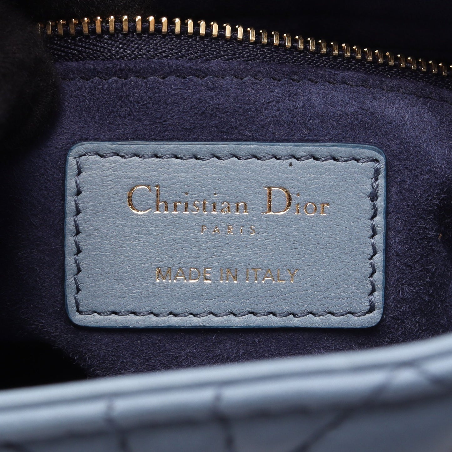 LADY DIOR レディディオール カナージュ 2WAY ハンドバッグ レザー ライトブルー ネイビー クリスチャンディオール