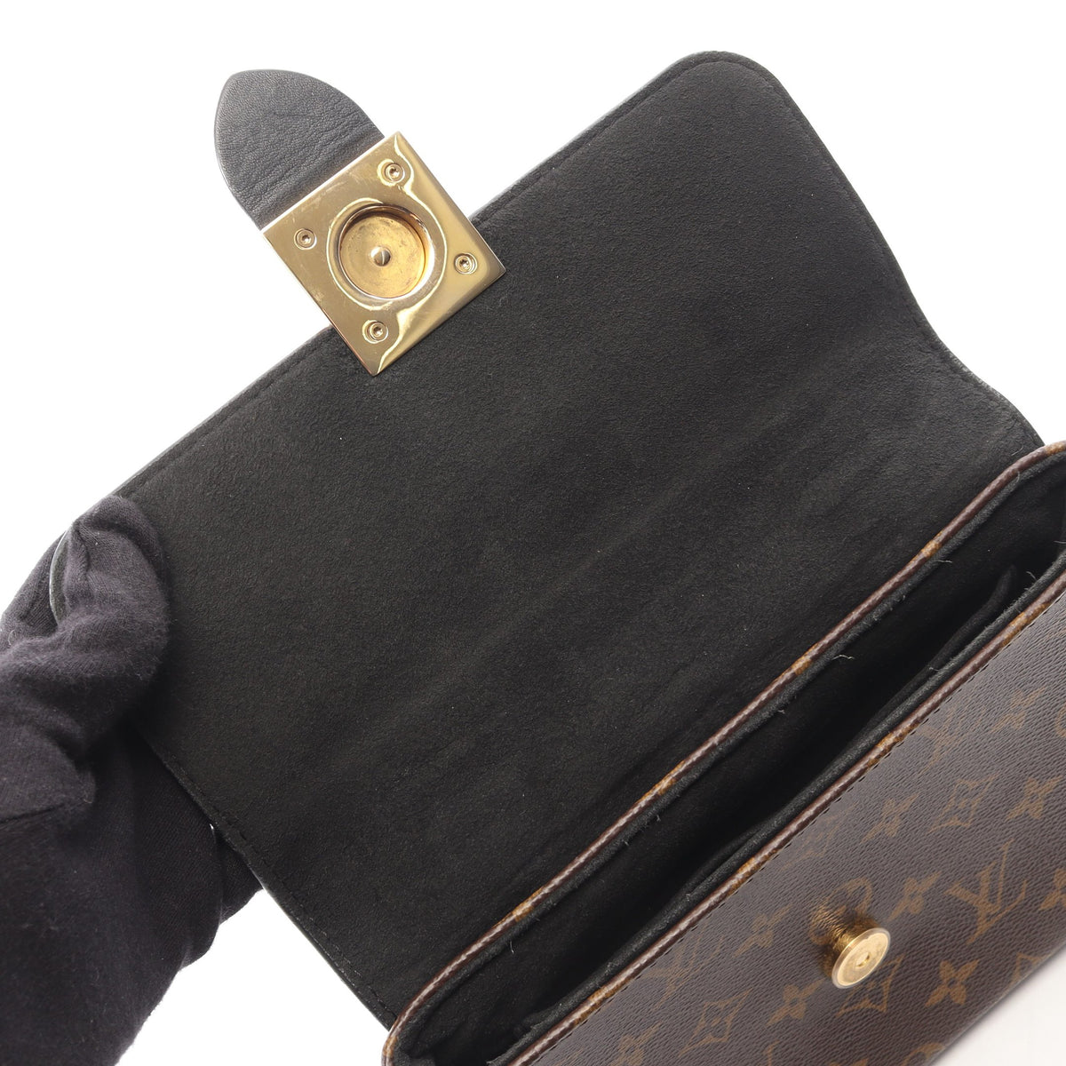 ロッキー BB モノグラム ノワール 2WAY ハンドバッグ PVC レザー ブラウン ブラック ルイヴィトン バッグ LOUIS VUITTON