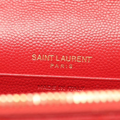 カサンドラ エンベロープ チェーンウォレット レザー レッド サンローランパリ バッグ SAINT LAURENT PARIS