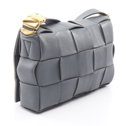 カセット イントレチャート ショルダーバッグ レザー グレー ボッテガヴェネタ バッグ BOTTEGA VENETA