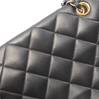 マトラッセ Wチェーンショルダーバッグ ラムスキン ブラック ゴールド金具 シャネル バッグ CHANEL