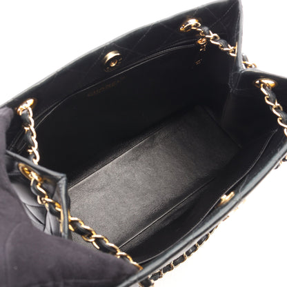 マトラッセ Wチェーンショルダーバッグ ラムスキン ブラック ゴールド金具 シャネル バッグ CHANEL