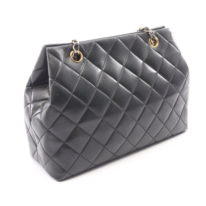 マトラッセ Wチェーンショルダーバッグ ラムスキン ブラック ゴールド金具 シャネル バッグ CHANEL