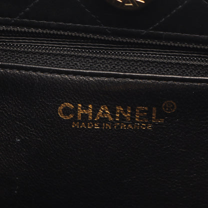 マトラッセ Wチェーンショルダーバッグ ラムスキン ブラック ゴールド金具 シャネル バッグ CHANEL