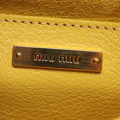 MADRAS マドラス ショルダーバッグ レザー イエロー ホワイト ミュウミュウ バッグ miu miu