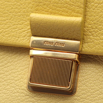 MADRAS マドラス ショルダーバッグ レザー イエロー ホワイト ミュウミュウ バッグ miu miu