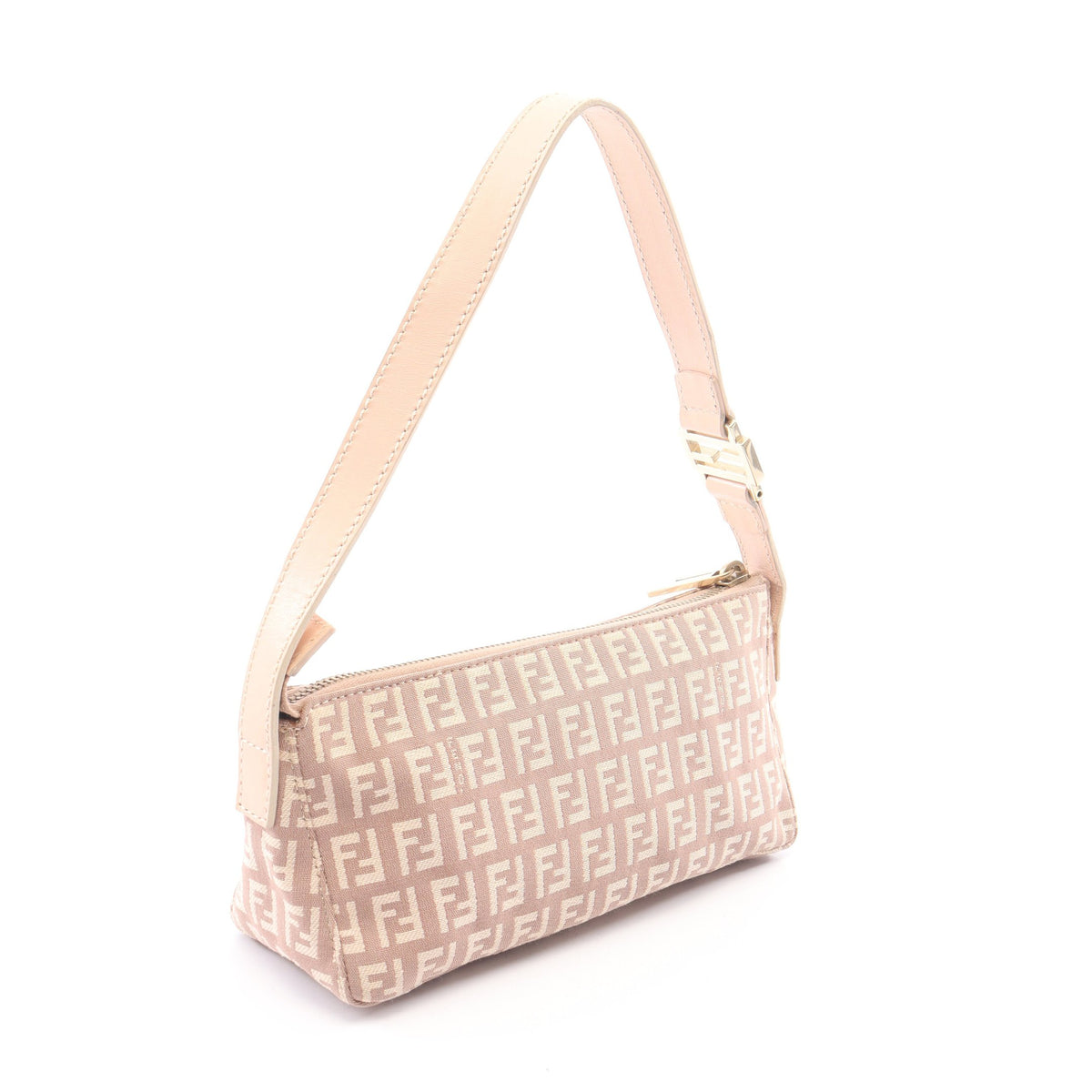 ズッキーノ アクセサリーポーチ ハンドバッグ キャンバス レザー ピンクベージュ フェンディ バッグ FENDI