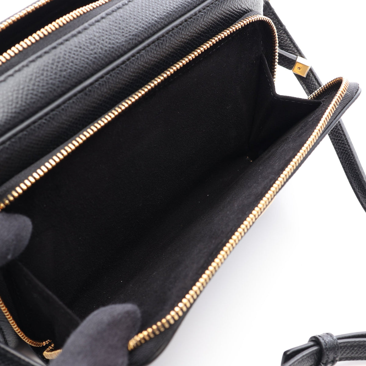 カロ ダブルポーチ ショルダーバッグ レザー ブラック クリスチャンディオール バッグ Christian Dior